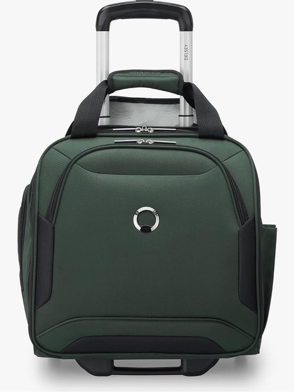 delsey paris sky max 2.0 softside two wheel under seat luggage, green, 15 in